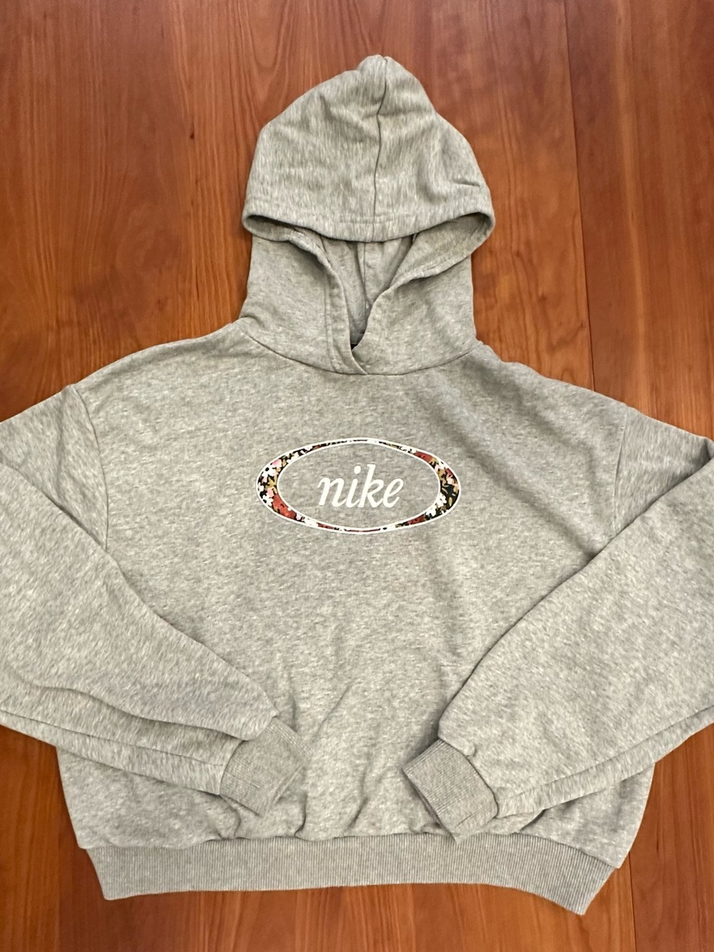 Nike Women’s Hoodie with Embroidered Logo w/Floral Embellishment. Size L